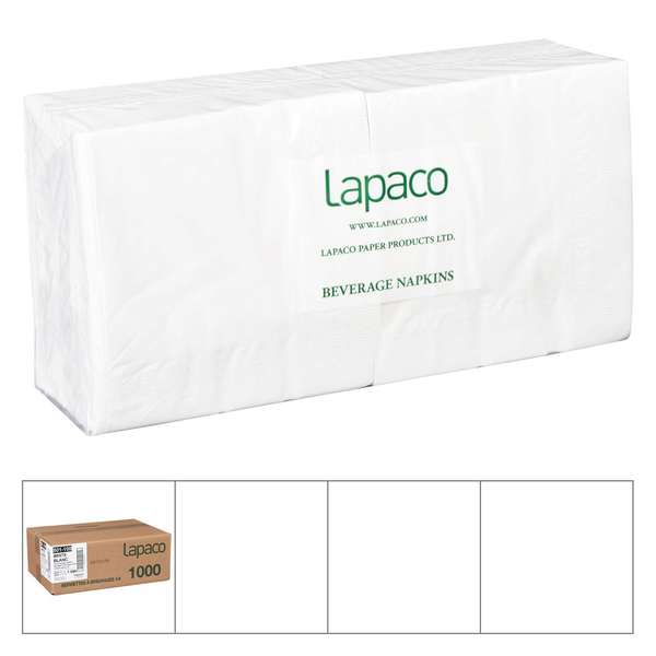 Lapaco Lapaco 2 Ply White Dinner Napkin, PK1000 501-100